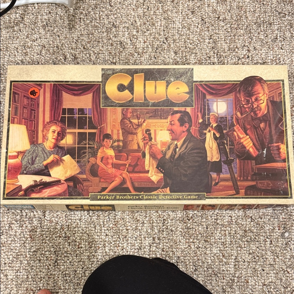 Parker Clue Board Game - Vintage Style with Gold and Brown Hues